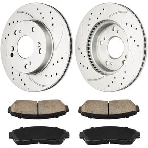 Torchbeam Front Brake Kit for 2015 Civic, Brake Pads and Rotors Kit Replacement 31601+D1521