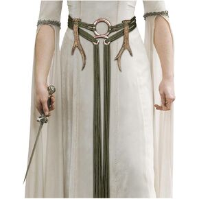 L'VOW Viking Troll Cross Belt Long Rope Ring Knotted Belt Norse Witch Waist Belt Shaman Pagan Medieval Antlers Accessory