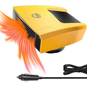 سخان سيارة 12 فولت يمكن توصيله بولاعة السجائر، سخان لوحة القيادة 150 واط لجميع أنواع المركبات 12 فولت (أصفر) in Kuwait