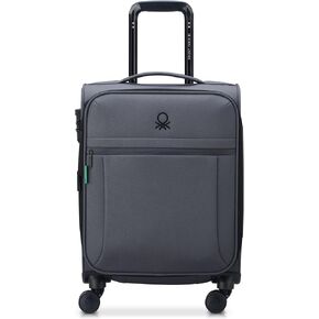 United Colors of Benetton Be Softside Expandable Luggage with Spinner Wheels, Anthracite, Checked-Medium 23 Inch