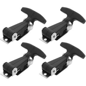 BESPORTBLE T-Lock Buckle 4pcs Rubber Hood Catch T- Handle Latches Car Hood Catches Car Hood Lock Latches T-Handle Draw Latches Flexible Draw Latches Handle Door Stainless Steel A126 Lock