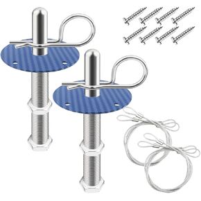 Engine Hood Pins Kit for Car,Carbon Fiber Stainless Steel Car Hood Lock Kit for Fixes and Decorates Hood Cover,Universal Hood Latch Kit Car Accessories for Most Vehicles (Carbon Fiber Black)