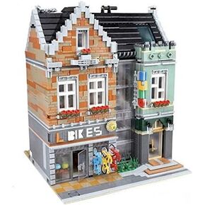 General Jim's Modular Bike Shop Store Street View Building Blocks City Creator Architectural BuildingBlocks Set Compatible with Lego and all Major Brands - Great Gift for MOC Builders