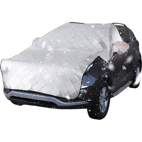 MABOZOO Universal Windshield Snow Cover, Waterproof Windshield Frost Cover Car Snow Shield for Ice and Snow, Front Windshield Cover with Side Mirror Cover for Most Car, Truck, SUV, Van (93x106 in)