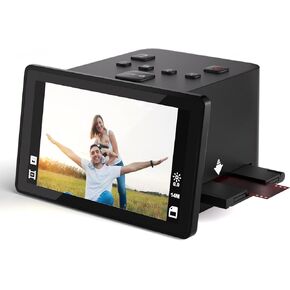 Digital Film Scanner, Slide & Negative Scanner with 5" LCD Screen, Converts Color & B&W Negatives & Slides 35mm, 135/110 Films, Super 8 Slides to 22MP JPEG Digital Photos