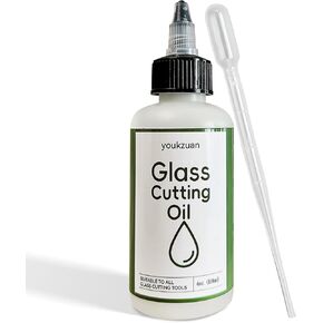 youkzuan Glass Cutting Oil with Precision Application Top, 4 Ounces Glass Cutter Oil is Suitable for Window Glasses, Stained Glass, Mirrors, Glass Bottles, Tiles and More