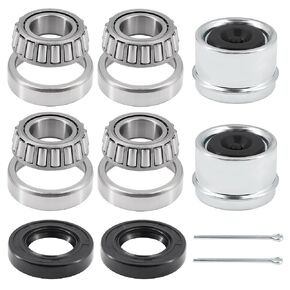 30205 Trailer Bearings kit,TC Seal(30x52x10mm),with OD 52mm Dust Cover and Cotter Pin for 25mm Axles Trailer Wheel Hub Kit(2 Sets)