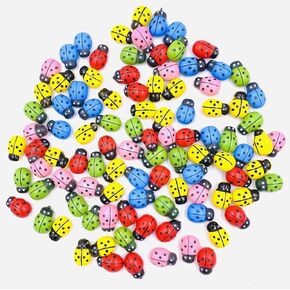 Self-Adhesive Colorful Mini Ladybugs - 100 Pieces