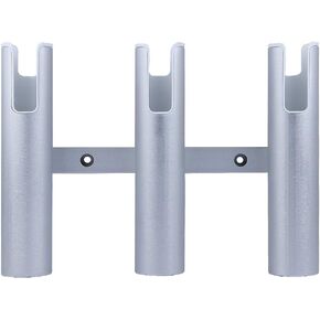 Wall-Mounted Aluminium Fishing Rod Holder for Boat, 4 Tube Linked Fishing Rod Rack, Holds 4 Rods, 4 Fishing Pole Holders for Marine Yacht Camper RV Home