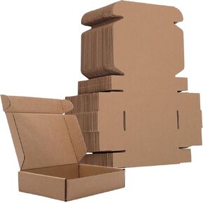 50 Pack Small Shipping Boxes,Small Corrugated Cardboard Box for Packing and Mailing,Small Mailing Boxes for Small Bussiness Packing and Mailing,Literature Mailer(internal size:6x4x1inch)