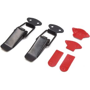 uxcell Universal 2pcs Black Metal Bumper Hood Pin Lock Clasp Clip Kit for Car Auto