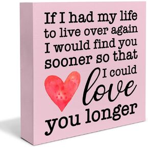 Valentines Coffee Decor Love Coffee Wood Sign Valentines Wood Block Sign Desk Decorations for Home Kitchen Tabletop Shelf - 5 X 5 Inches