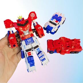 Transform Robot Magnetic Morphing Combination Robot Police Car Fire Truck Action Fiqure Toy for Boys,Girls,Teens, Adults…
