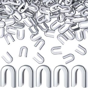 ANCIRS 100pcs 1/4inch Spiral Boning Sewing Tips for Undergarment, Stainless Steel Spiral Corset Boning Caps for Costume Bridal Gowns Dress DIY Crafts Decoration