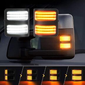 عدسة إشارة الانعطاف F250 F350، مصباح مرآة LED للتحويل وأضواء إشارة الانعطاف لـ 2008-2016 Ford F450 F550 Super Duty Running Light ما بعد البيع in Kuwait