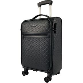 KYME Softside Carry On Luggage 22x14x9 Airline Approved,20 Inch Suitcase,Brown
