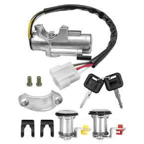 Ignition Switch Cylinder and Left Right Door Lock Cylinder Kit with 2 Keys Compatible with Nissan D21 Pickup Pathfinder 1986-1996 Replace 48700-01G25 H0600-01G00