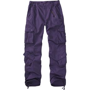Women's Cotton Casual Military Army Cargo Combat Work Pants with 8 Pocket