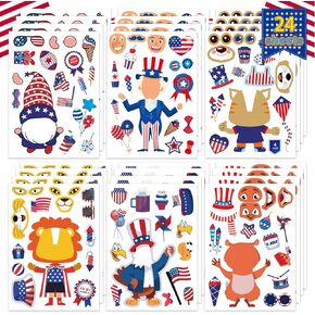 24 Sheets Halloween Party Games Stickers for Kids Make Your Own Halloween Stickers，Kids Halloween Activities Stickers Pumpkin Mummie Zombie Werewolf Vampire for Kids Halloween Party Favors