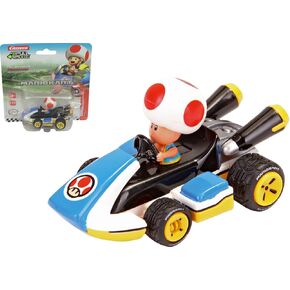 Carrera Pull & Speed 15818407 Official Licensed Kids Mario Kart Toy Car Pull Back Vehicle for Ages 3 and Up - Toad