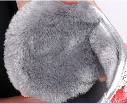 Foldable PU Leather Earmuff Faux Furry Behind Head Ear Warmer Unisex in Kuwait