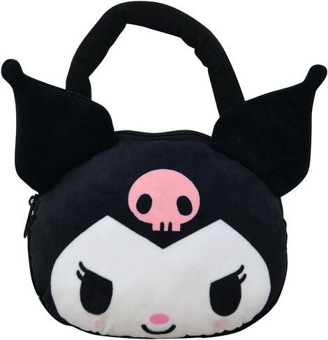 Kuromi Purse for Girls Set - Kuromi Gift Bundle of Kuromi Plushie with Straps Plus Hello Kitty Stickers and More | Kuromi Plush Handbag for Girls in Saudi Arabia