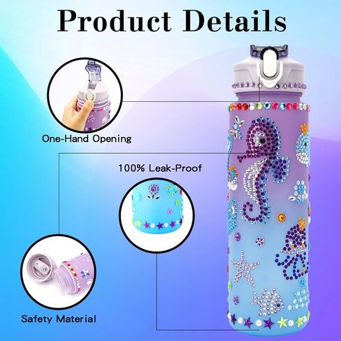 هدايا للفتيات، قم بتزيين مجموعات زجاجات المياه الخاصة بك للفتيات في سن 4-5-6-8-10-12، زجاجة مياه للفتيات، هدية عيد ميلاد للفتيات، ألعاب هدايا فنية وحرف يدوية ممتعة للأطفال هدايا عيد الميلاد المدرسية in Kuwait