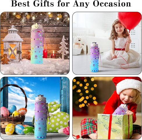هدايا للفتيات، قم بتزيين مجموعات زجاجات المياه الخاصة بك للفتيات في سن 4-5-6-8-10-12، زجاجة مياه للفتيات، هدية عيد ميلاد للفتيات، ألعاب هدايا فنية وحرف يدوية ممتعة للأطفال هدايا عيد الميلاد المدرسية in Kuwait
