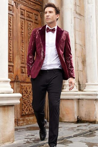 GRACE KARIN Mens Shiny Sequin Blazer Tuxedo One Button Slim Fit Suit Jacket for Party/Prom/Wedding in Saudi Arabia