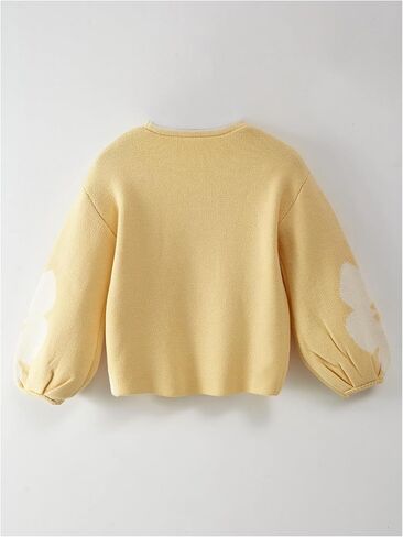 GORGLITTER Girl's Floral Pattern Button Down Cardigan V Neck Long Sleeve Sweater Coats in Saudi Arabia