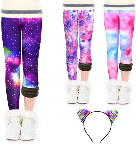 ZukoCert Girls Fleece Leggings Multipack Toddler Warm Winter Leggings for Girls in 4-10 Years Fleece Pants Girls in Saudi Arabia