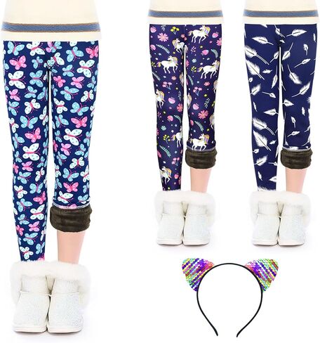 ZukoCert Girls Fleece Leggings Multipack Toddler Warm Winter Leggings for Girls in 4-10 Years Fleece Pants Girls in Saudi Arabia