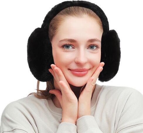 أغطية أذن للنساء في الشتاء، أغطية أذن من الفرو الصناعي الناعم المنفوش، أغطية أذن لطيفة لتدفئة الأذن، أغطية أذن غامضة للطقس البارد في الهواء الطلق in Kuwait