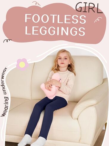 6 Pack Leggings for Girls Cotton Girls Leggings Tights Pants for Kids Full Length Toddler Warm Stretchy Multipack in Kuwait