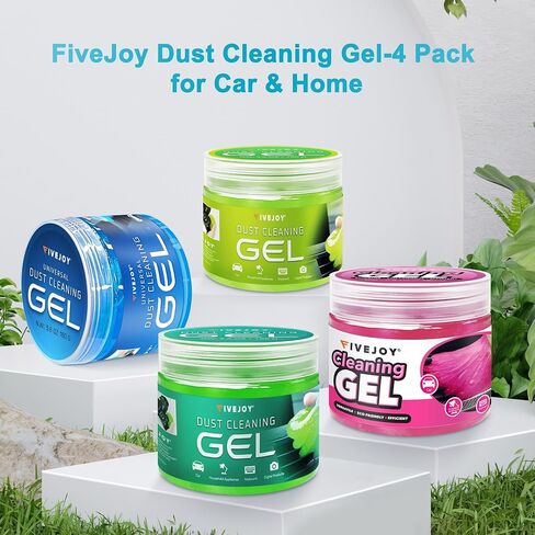 FiveJoy Universal Car Cleaning Gel Detailing Putty, Car Goop Cleaner Car Interior Cleaner Putty for Home, Office, Keyboard, Computer Blue, 4Pack 22.4oz in Saudi Arabia