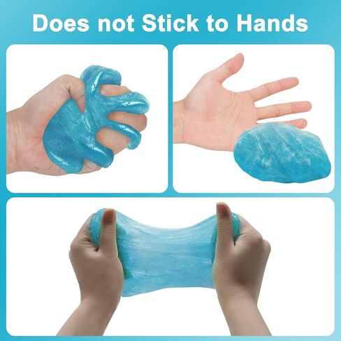 FiveJoy Universal Car Cleaning Gel Detailing Putty, Car Goop Cleaner Car Interior Cleaner Putty for Home, Office, Keyboard, Computer Blue, 4Pack 22.4oz in Saudi Arabia