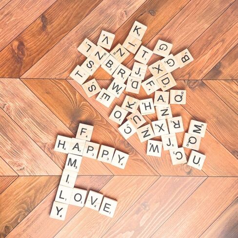 YJ PREMIUMS 100 PC Wood Magnetic Letter Tiles Magnets Big Large Square Wooden Alphabet Letters Tile Magnet Pieces for Fridge Refrigerator Wall Fun Learning Decorative Game Board for Adults in Saudi Arabia