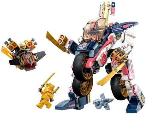 LEGO NINJAGO Sora’s Transforming Mech Bike Racer 71792 Ninja Toy Building Set for Kids, Featuring a Ninja Bike Racer Mech, Baby Dragon and 3 Minifigures, Christmas Toy for Kids Ages 8 and Up in Saudi Arabia