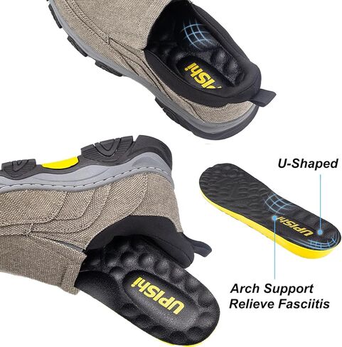 UPIShi Men's Hands Free Slip On Walking Loafer Slip-ins Casual Canvas Lightweight Indoor Outdoor Cushioning Shoes in Kuwait
