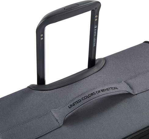 United Colors of Benetton Be Softside Expandable Luggage with Spinner Wheels, Anthracite, Checked-Medium 23 Inch in Saudi Arabia