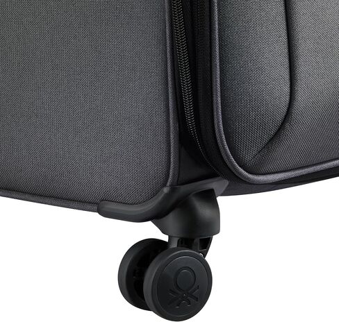 United Colors of Benetton Be Softside Expandable Luggage with Spinner Wheels, Anthracite, Checked-Medium 23 Inch in Saudi Arabia