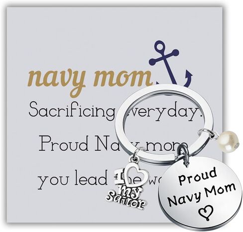 BLEOUK Proud Navy Mom Keychain Navy Mom Jewelry For Military Mom Navy Deployment Keychain Marine Mom Veteran Gift in Saudi Arabia