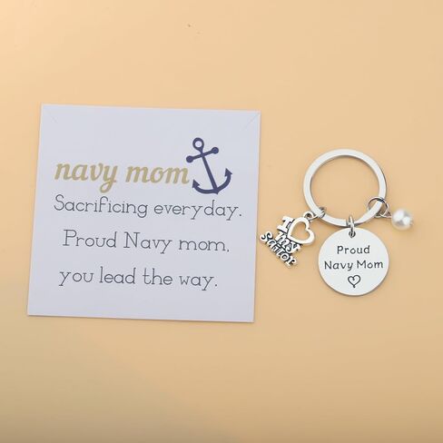 BLEOUK Proud Navy Mom Keychain Navy Mom Jewelry For Military Mom Navy Deployment Keychain Marine Mom Veteran Gift in Saudi Arabia