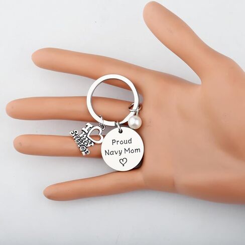 BLEOUK Proud Navy Mom Keychain Navy Mom Jewelry For Military Mom Navy Deployment Keychain Marine Mom Veteran Gift in Saudi Arabia