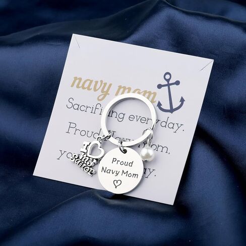 BLEOUK Proud Navy Mom Keychain Navy Mom Jewelry For Military Mom Navy Deployment Keychain Marine Mom Veteran Gift in Saudi Arabia