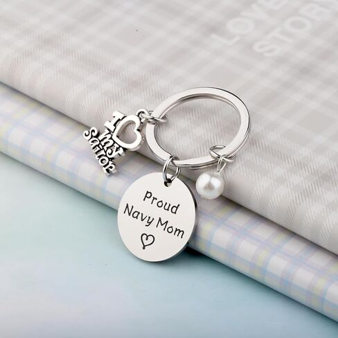 BLEOUK Proud Navy Mom Keychain Navy Mom Jewelry For Military Mom Navy Deployment Keychain Marine Mom Veteran Gift in Saudi Arabia