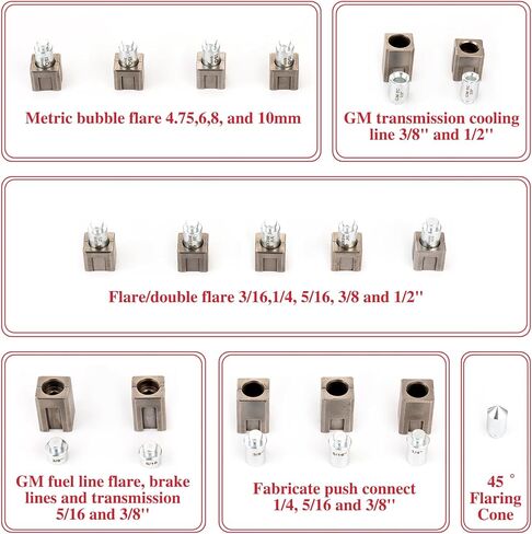 72485-PRC Universal Hydraulic Flaring Tool Set (includes 3/8" and 1/2" Transmission Cooling Line Die and Adapter Sets) with Tube Cutter, Silver/Blue in Kuwait
