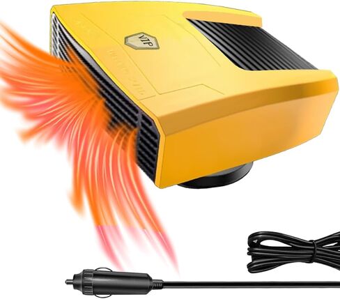 سخان سيارة 12 فولت يمكن توصيله بولاعة السجائر، سخان لوحة القيادة 150 واط لجميع أنواع المركبات 12 فولت (أصفر) in Kuwait