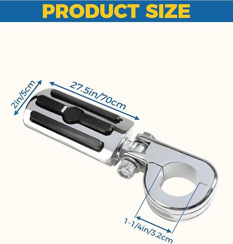 Highway Pegs,Motorcycle Foot Pegs,Car Accessories 1-1/4"Motorcycle Highway Pegs,Crash Bar Foot Pegs,Multi Angle Adjustable Highway Pegs,Suitable for 1.25" Engine Foot Pegs Bracket Clamp in Kuwait