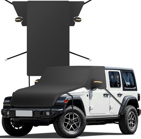 Windshield Cover for Ice and Snow | Enhanced 600D Oxford Fabric Windshield Frost Cover for Any Weather | Water, Heat & Sag-Proof Car Windshield Snow Cover | X-Large in Kuwait